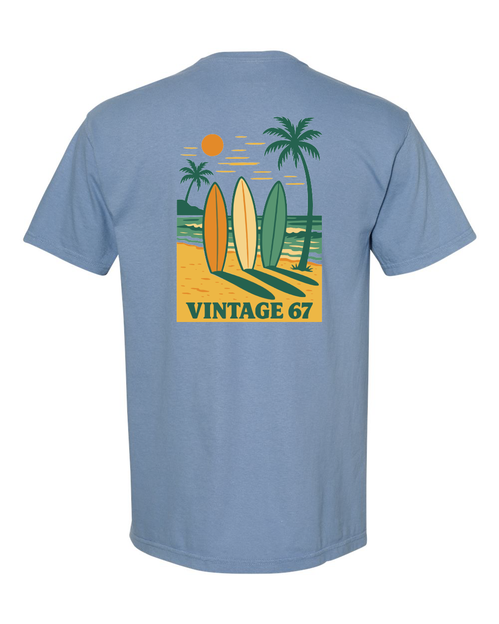Vintage 67 Beach Scene Premium Comfort Color Garment-Dyed T-Shirt