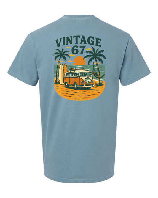 Vintage 67 Beach Bus Premium Comfort Color Garment-Dyed T-Shirt #1717
