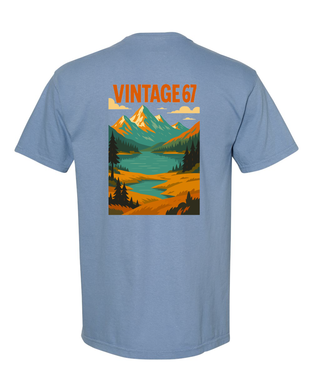 Vintage 67 Mountain Scene Premium Comfort Color Garment-Dyed T-Shirt