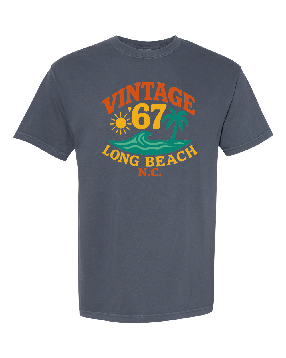 Vintage 67 Long Beach NC Premium Comfort Color Garment-Dyed T-Shirt