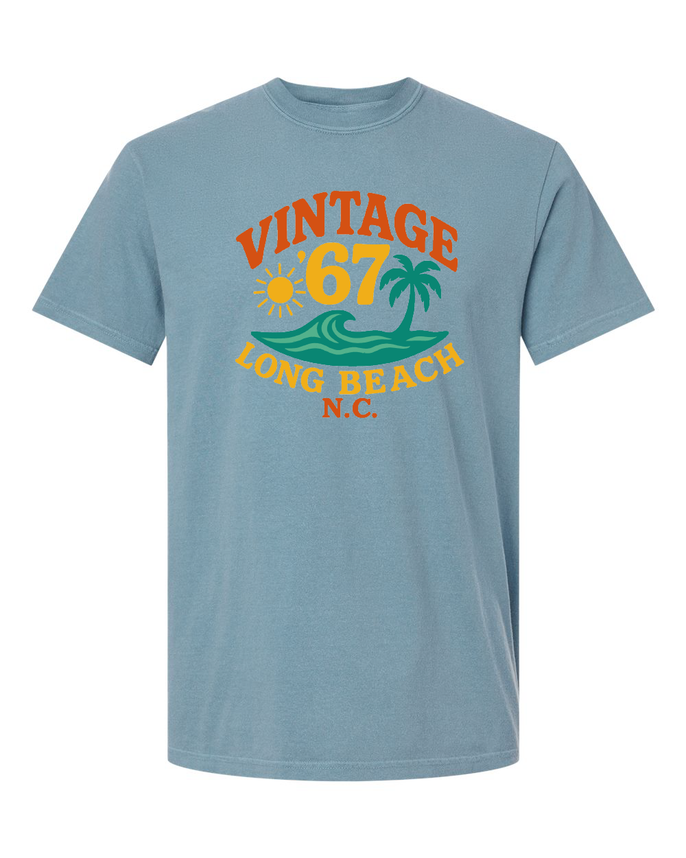 Vintage 67 Long Beach NC Premium Comfort Color Garment-Dyed T-Shirt