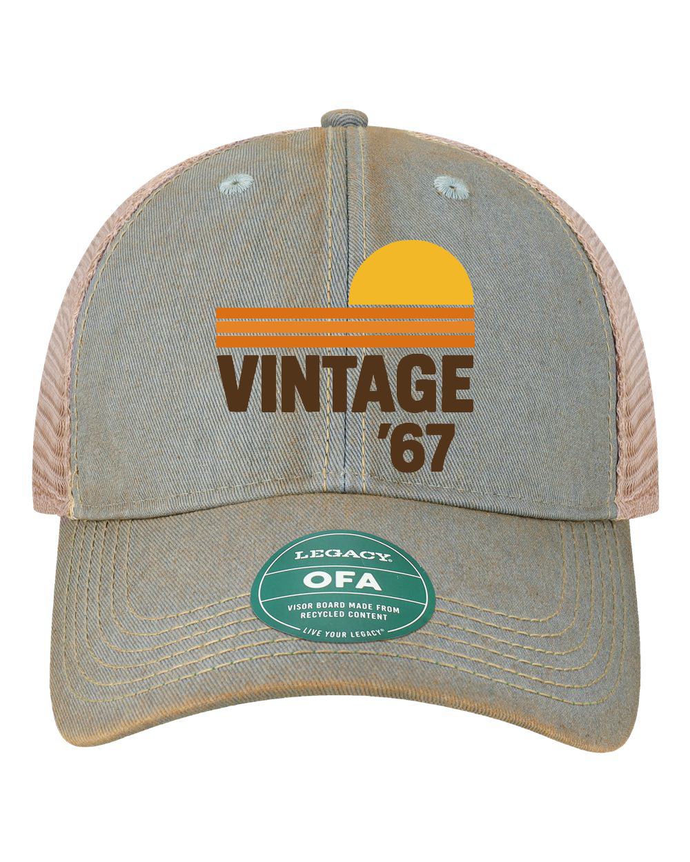 Vintage 67 Sunset Legacy Old Favorite Trucker Cap