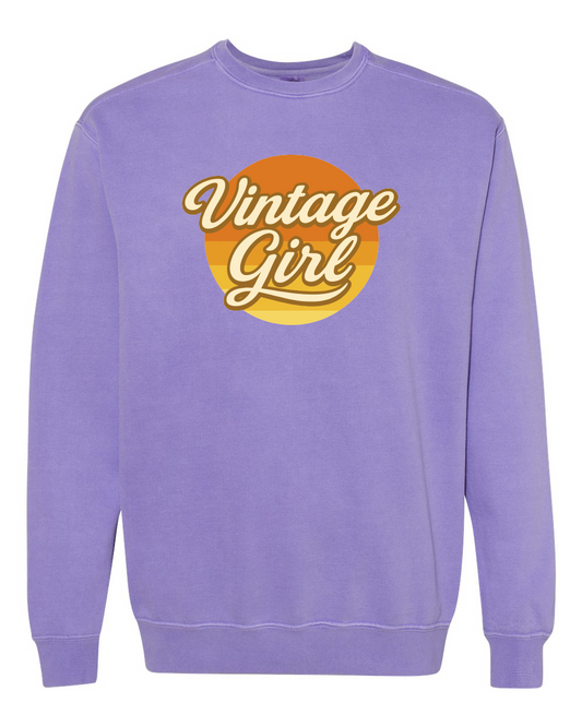 Vintage 67 Vintage Girl Premium Comfort Colors Unisex Garment-Dyed Crewneck Sweatshirt
